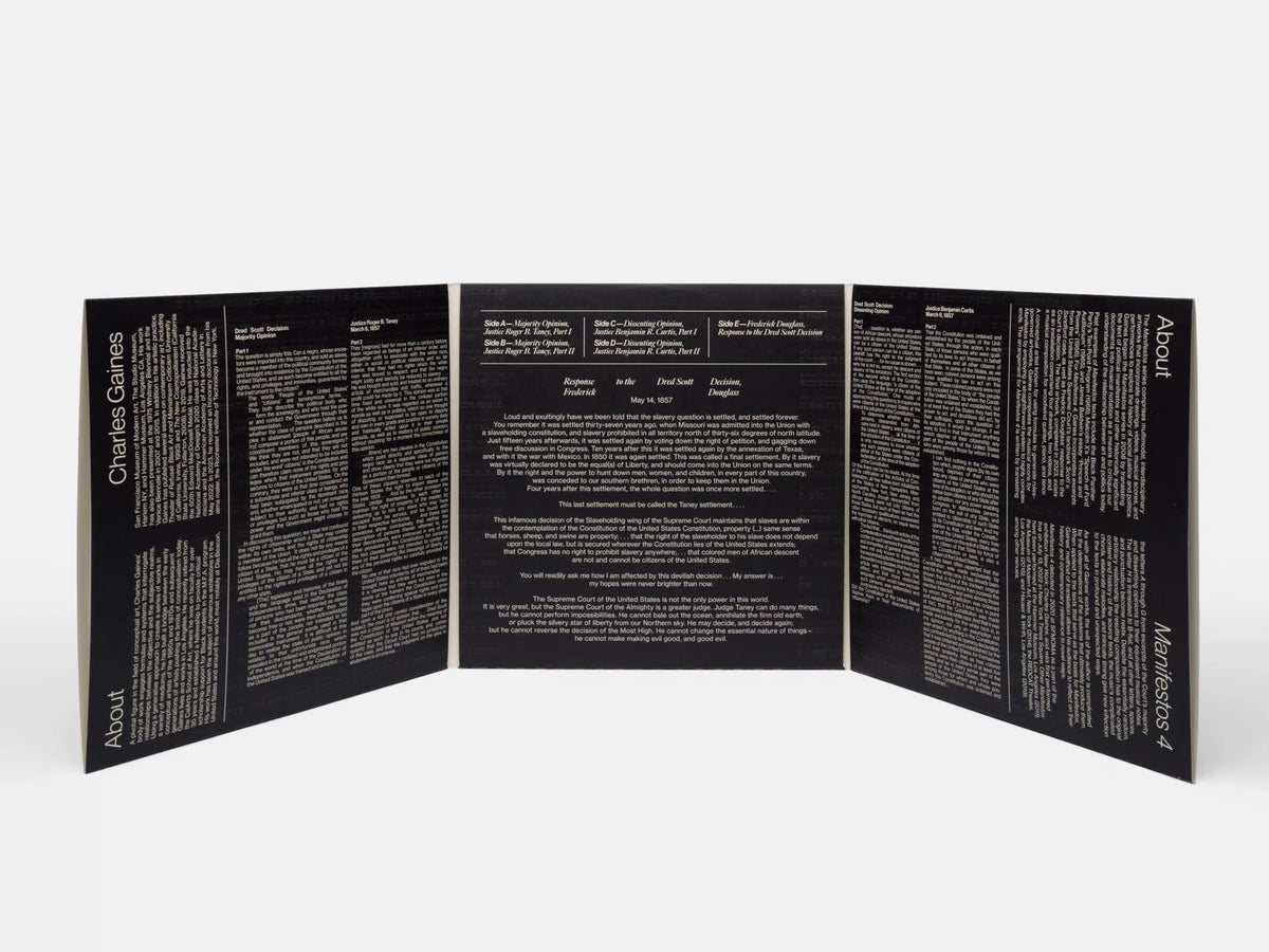 Charles Gaines: Manifestos 4: The Dred and Harriet Scott Decision Vinyl