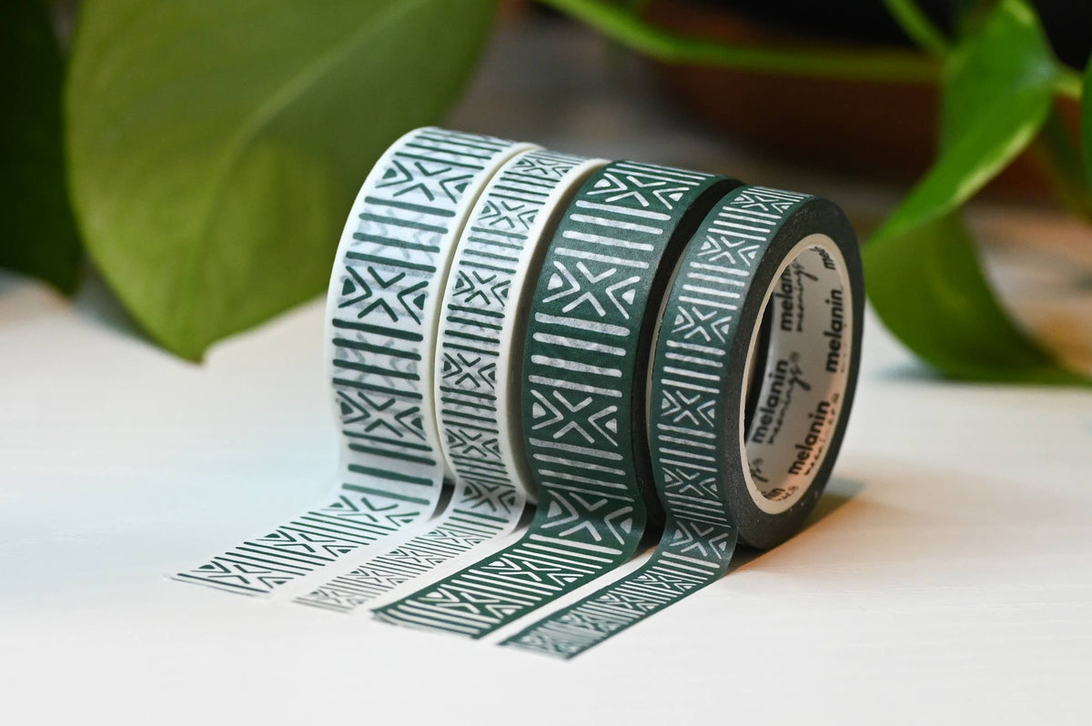 Melanin Meanings, Mudcloth African Textile Inspired Washi Tape Set