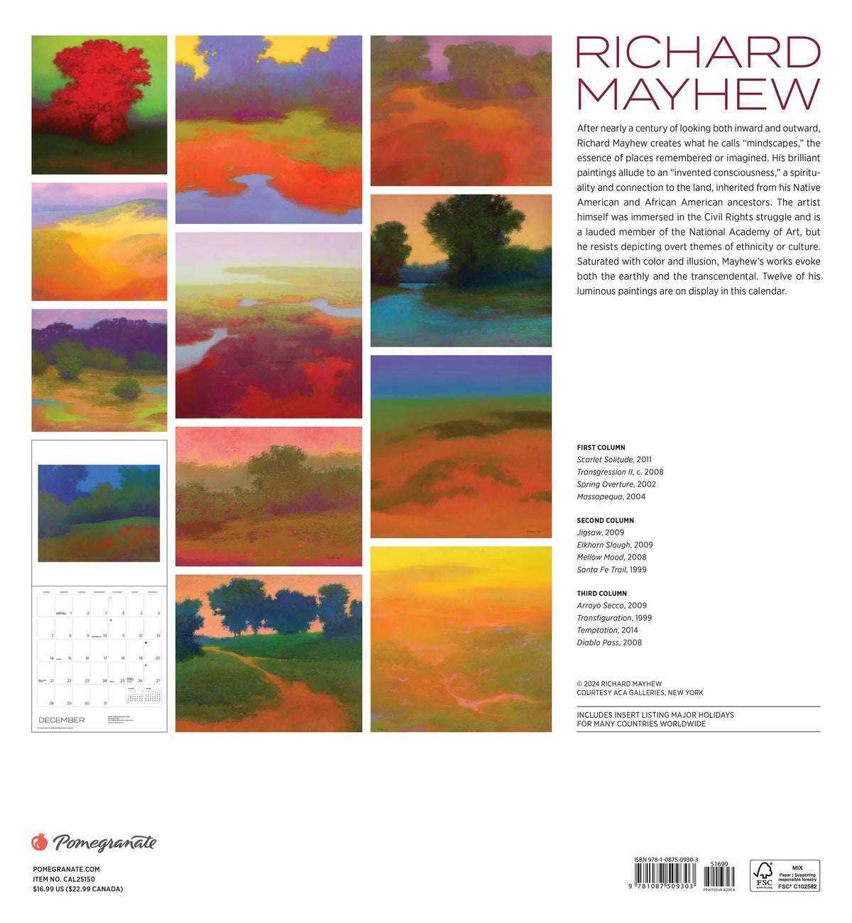 Richard Mayhew 2025 Wall Calendar