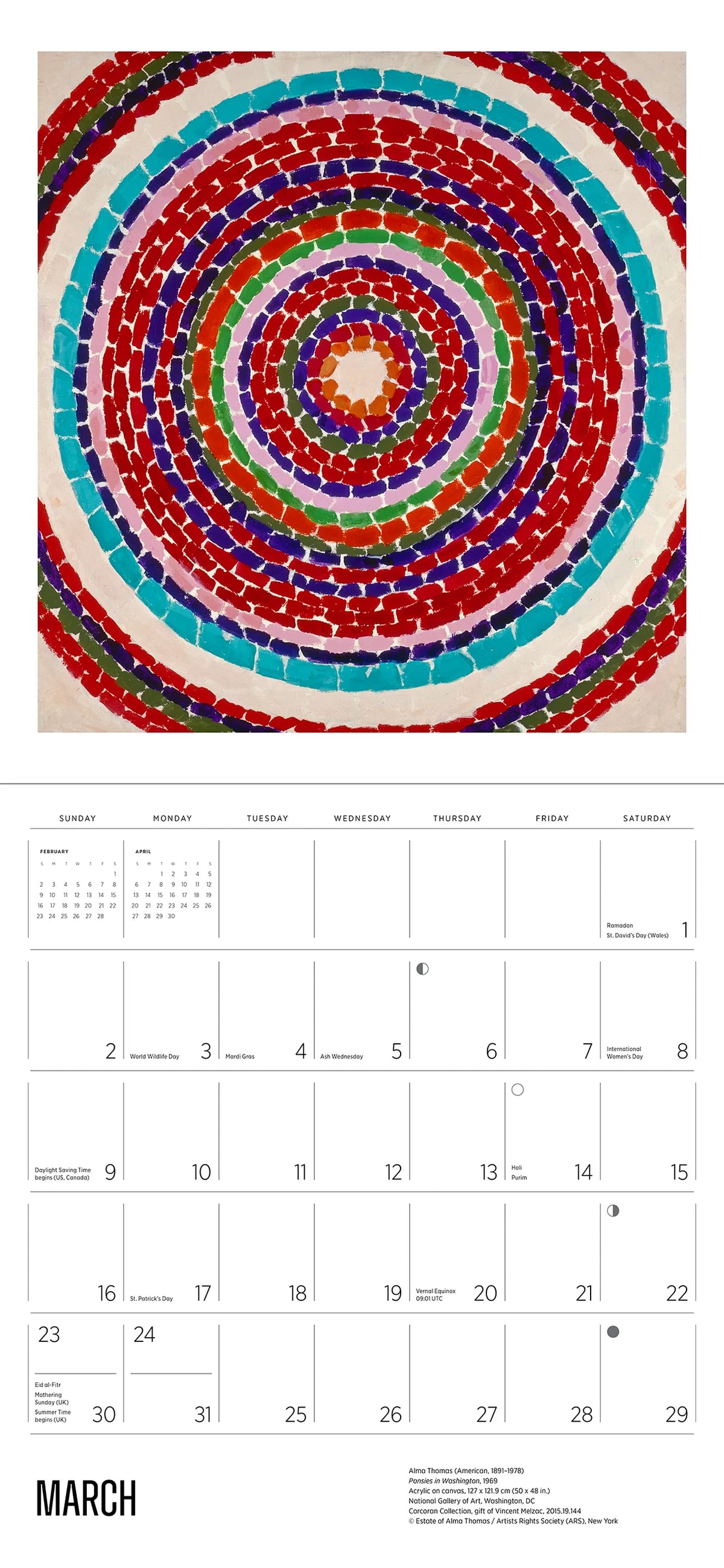 Alma Thomas 2025 Wall Calendar