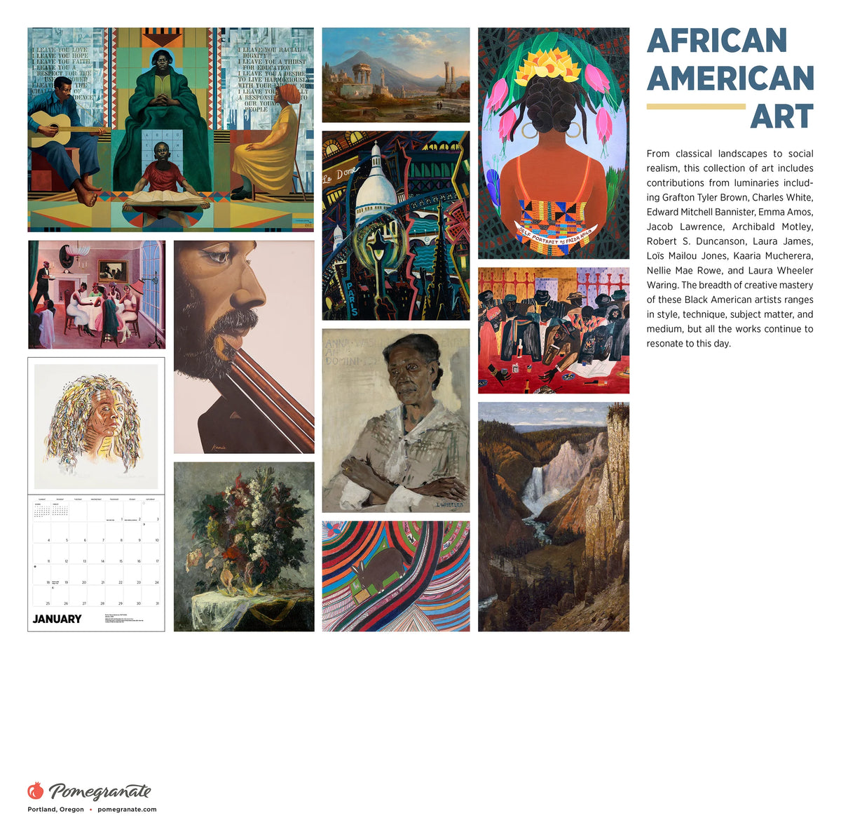 African American Art  2026 Wall Calendar