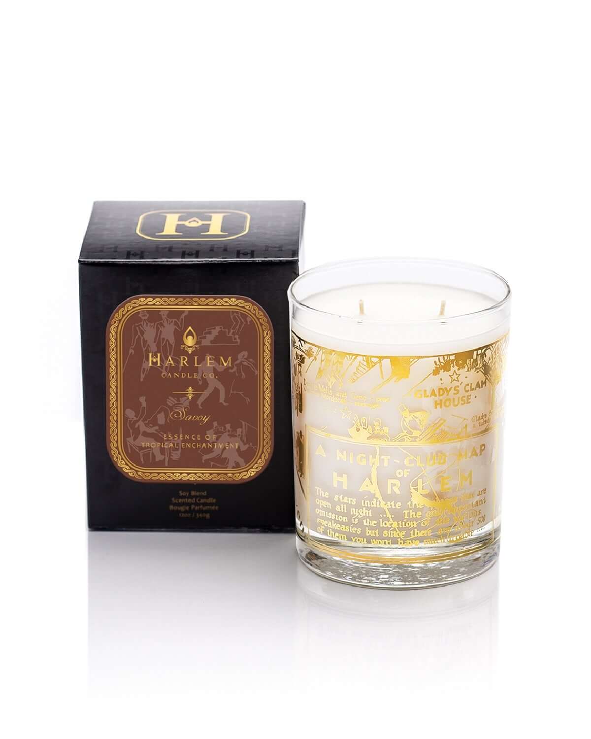 Harlem Candle Co., 22k Gold Nightclub Map of Harlem &quot;Savoy&quot; Luxury Candle