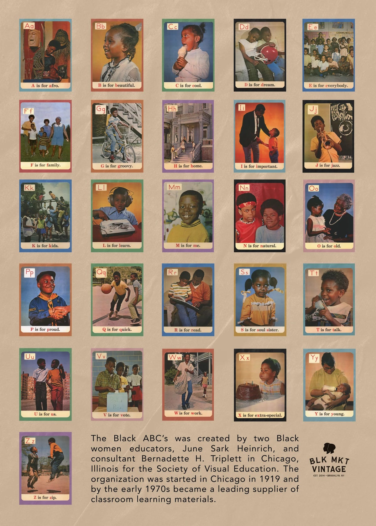 Young, Vintage & Black Flashcard (Full Set of 26)