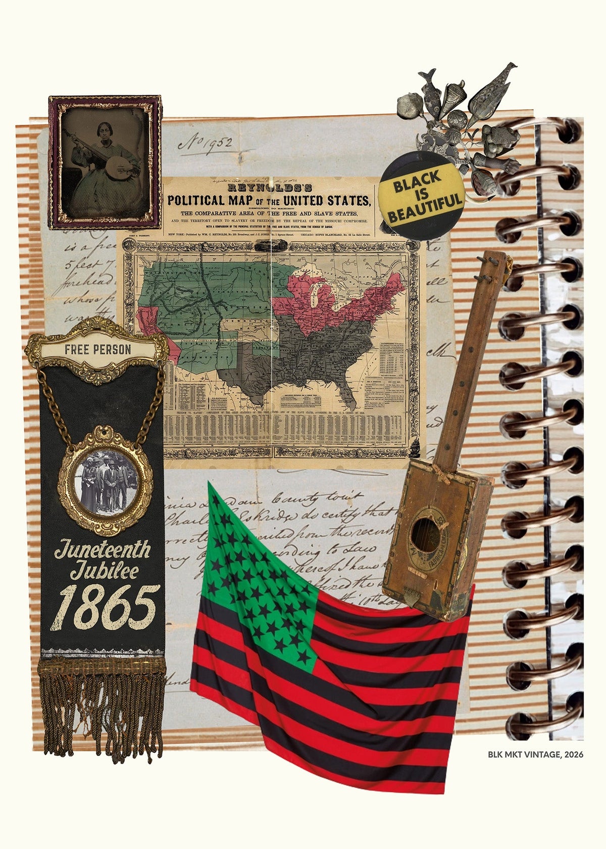 BLK MKT Vintage, Juneteenth 2026 "Ephemera Collage" Poster