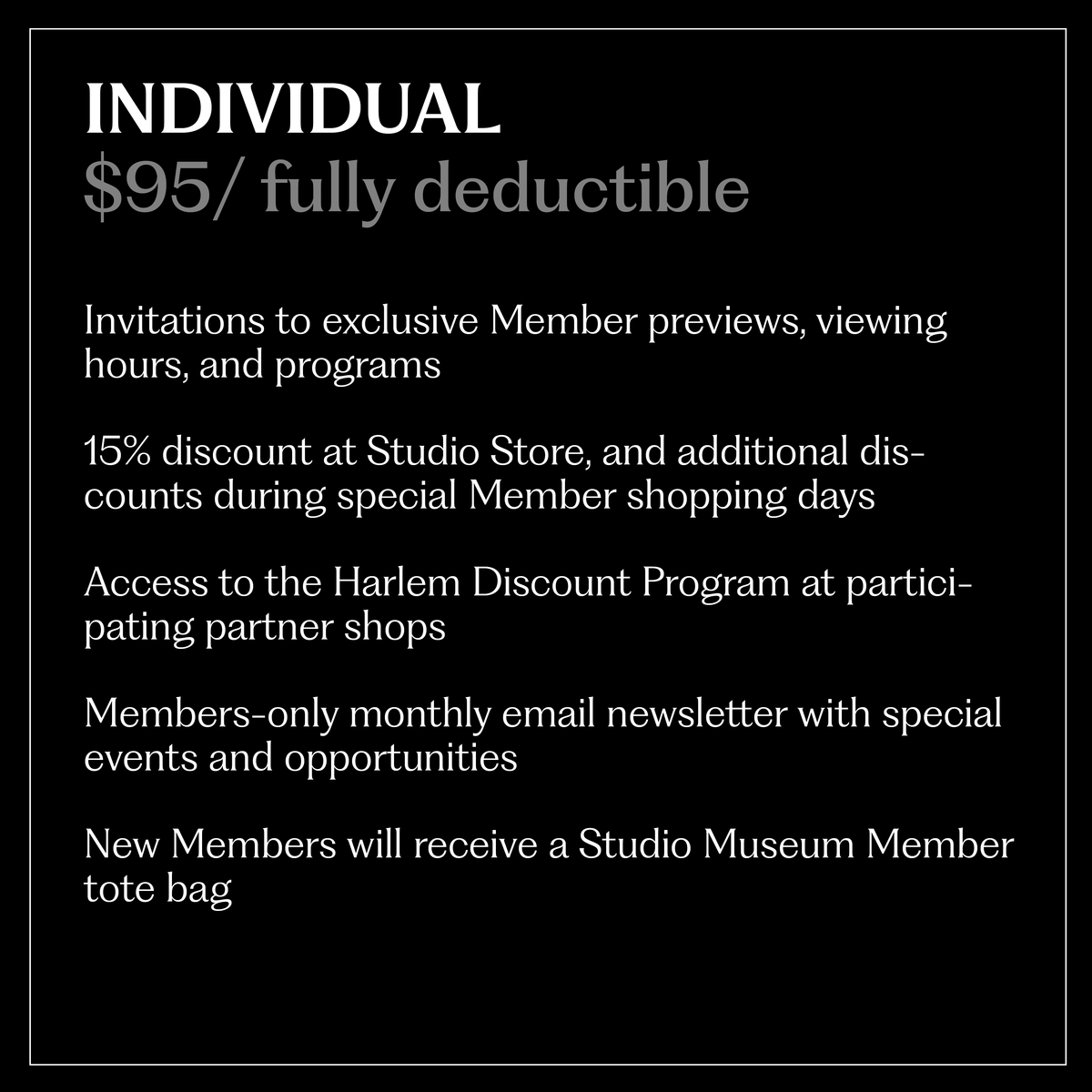 Studio Museum in Harlem Individual Membership