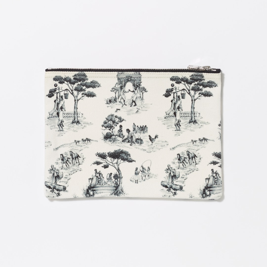 Sheila Bridges, Harlem Toile de Jouy Canvas Zip Pouch in White - Studio  Store