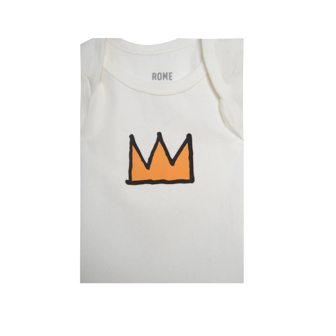 Jean-Michel Basquiat Crown Baby Onesie