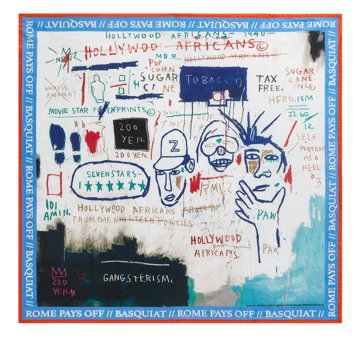 Jean-Michel Basquiat Hollywood Africans Bandana - STUDIO STORE