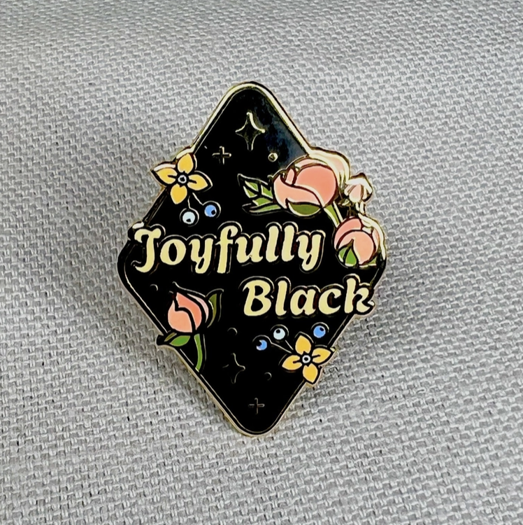 Pineapple Sundays, Joyfully Black Enamel Pin