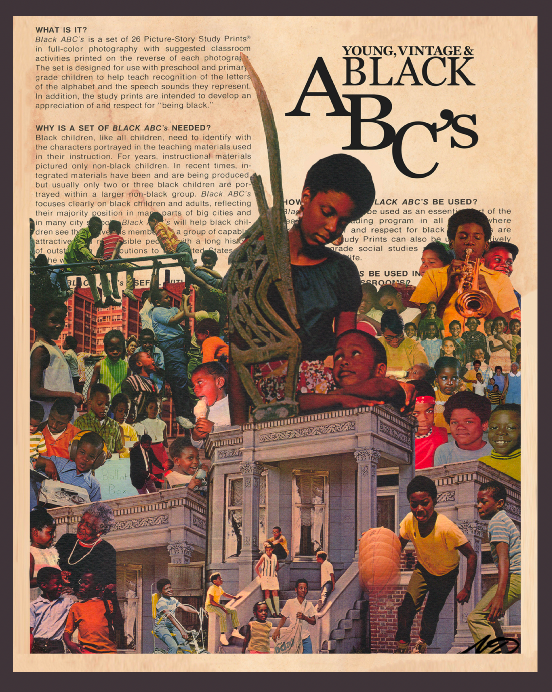 BLK MKT Vintage, "Young, Vintage & Black" Collage Poster by Nai Davis