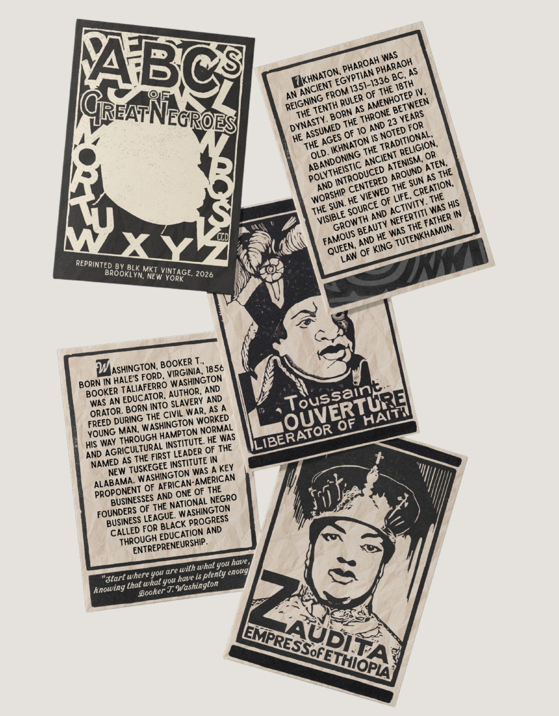 BLK MKT Vintage, Young, ABC's of Great Negroes Card Set