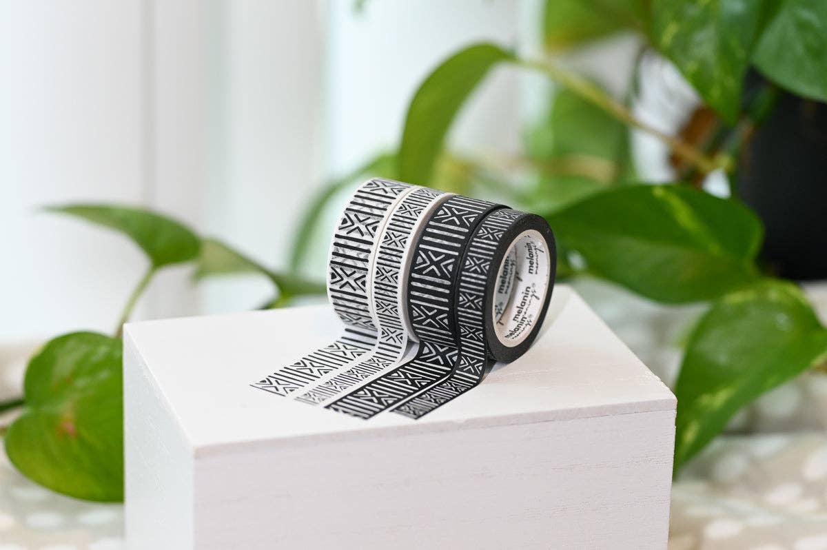 Melanin Meanings, Mudcloth African Textile Inspired Washi Tape Set