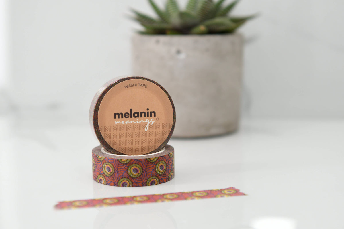 Melanin Meanings Floral African Wax Print Inspired Washi Tape