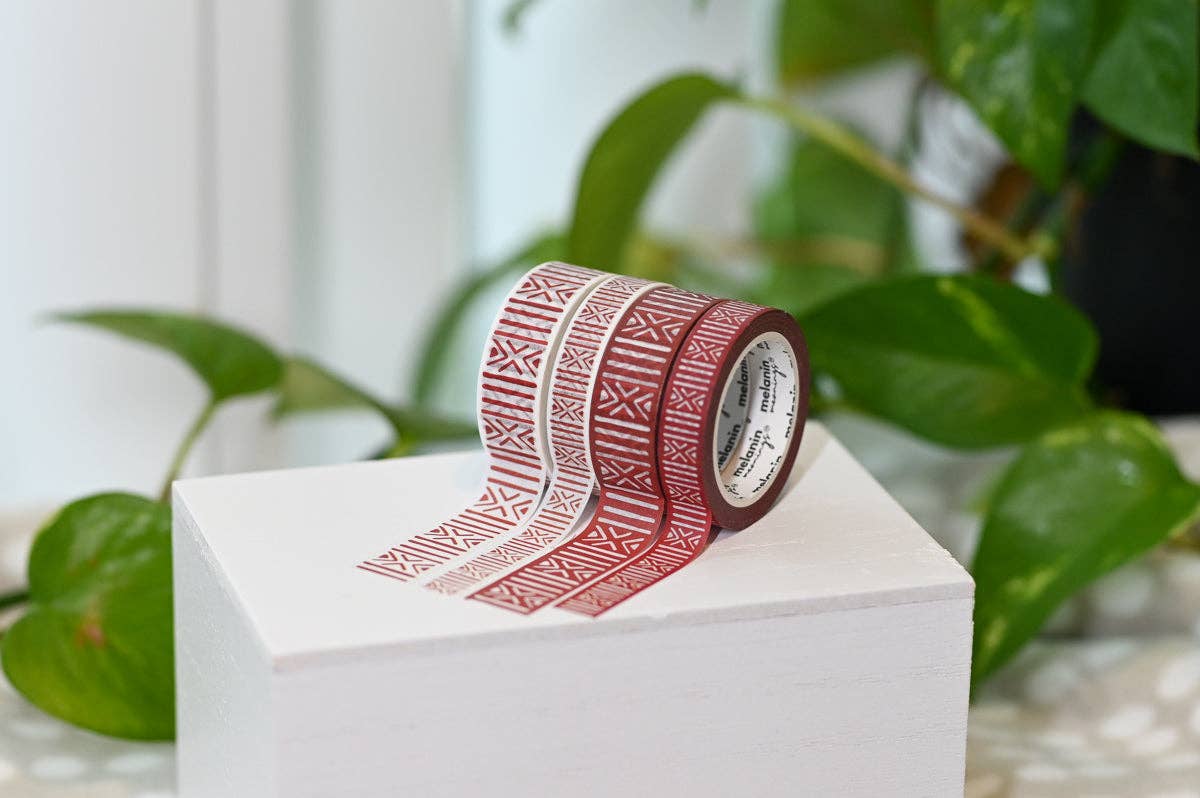 Melanin Meanings, Mudcloth African Textile Inspired Washi Tape Set
