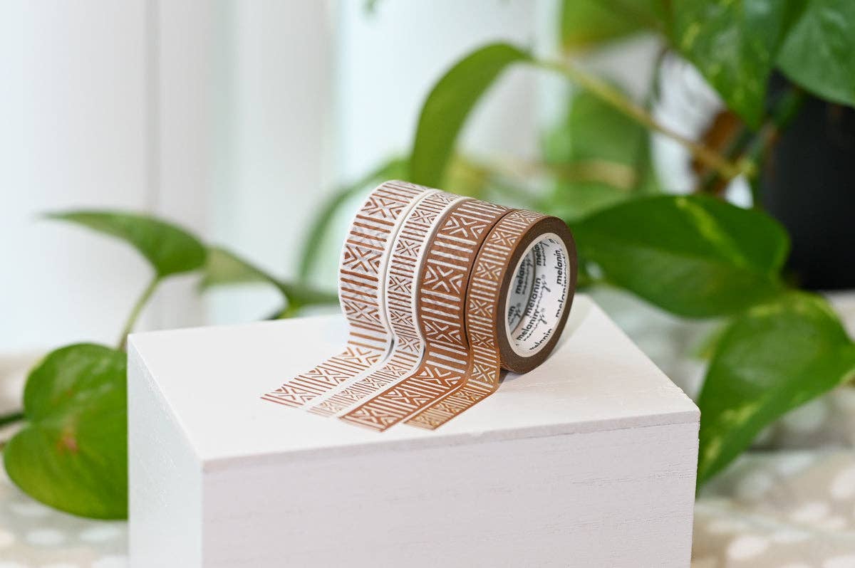Melanin Meanings, Mudcloth African Textile Inspired Washi Tape Set