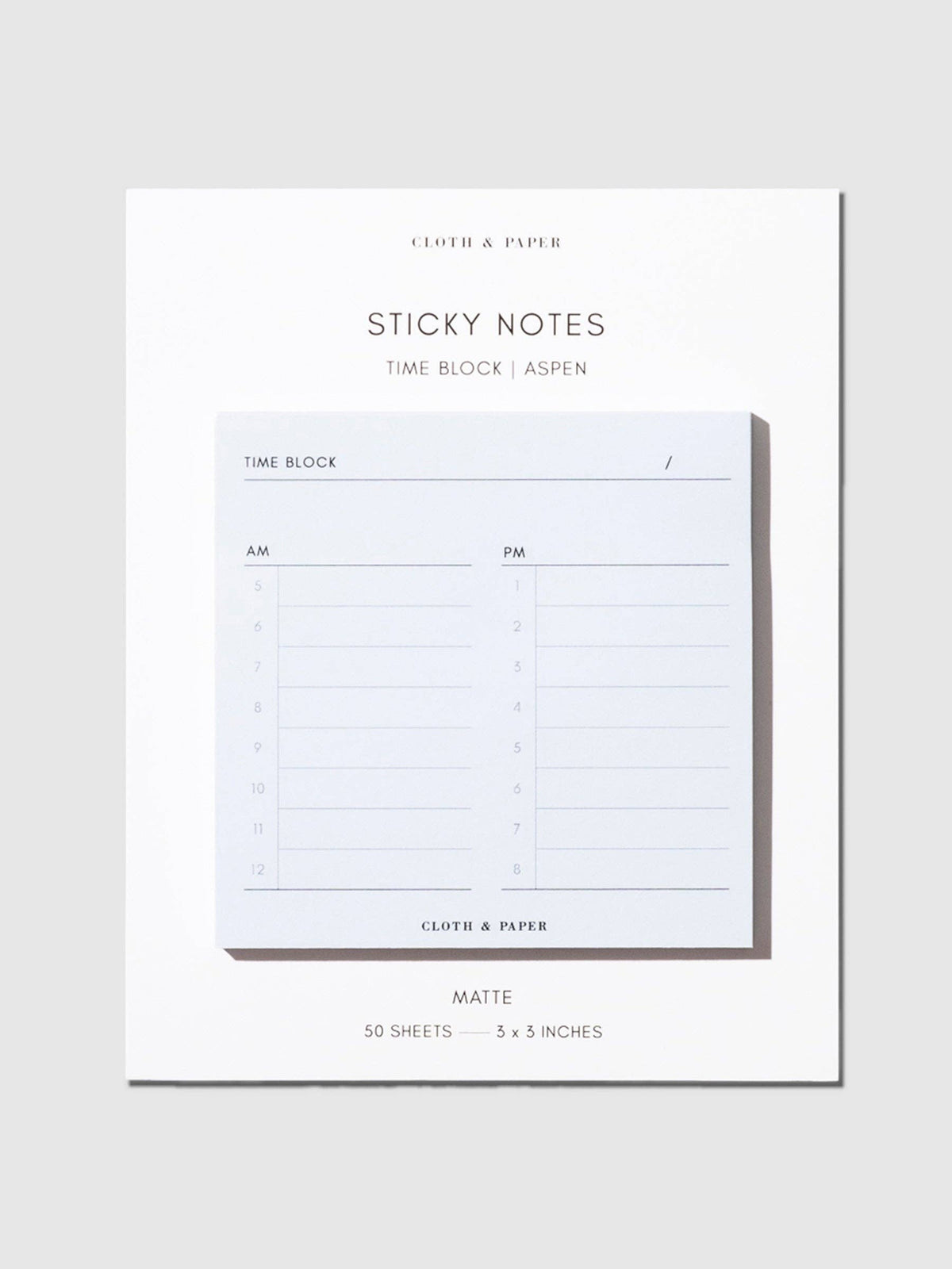 Cloth & Paper, Time Block Sticky Notes