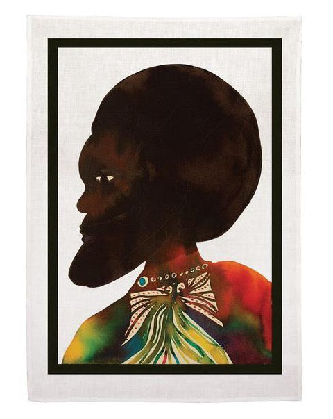 Chris Ofili, Afro Muses Couple (Man) Tea Towel