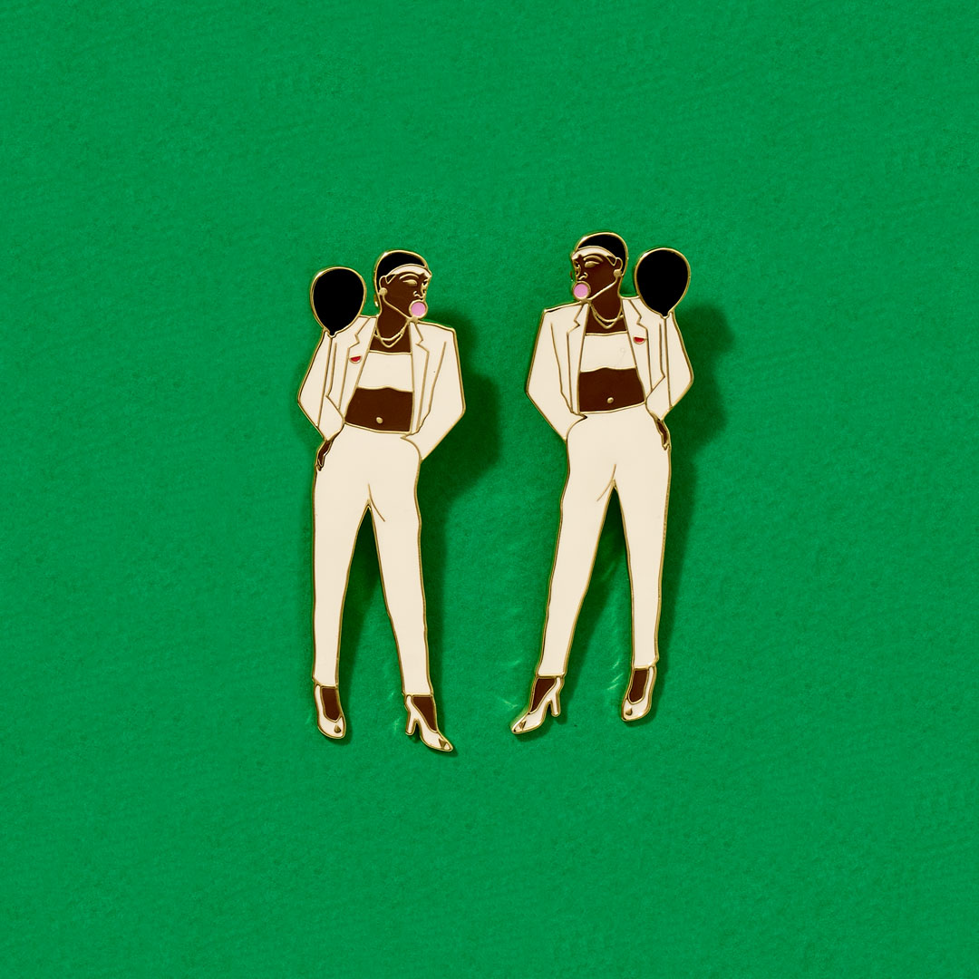 Barkley L. Hendricks Collection Victory at 23 Enamel Earrings